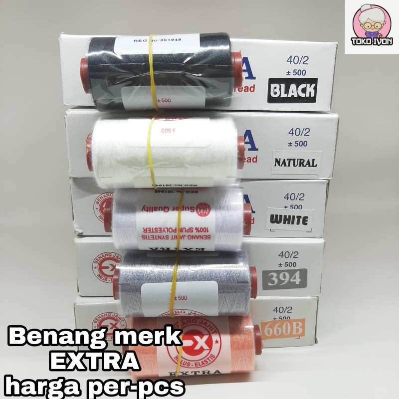 Jual Benang Jahit Extra Satuan - Putih di Seller Tokonyaivon 