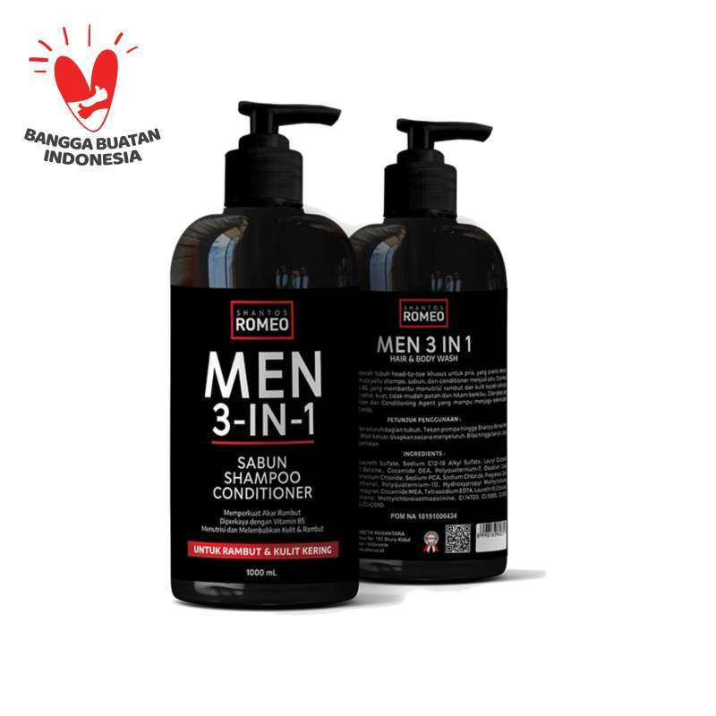 Shantos Romeo Men Body Wash 3in1 1000 Ml 1 Liter Sabun Mandi Cair Shampoo Kondisioner Shower Gel Perawatan Rambut Pria Hair Wash Shampo Conditioner Terbaru Juli 2021 Harga Murah Kualitas Terjamin Blibli