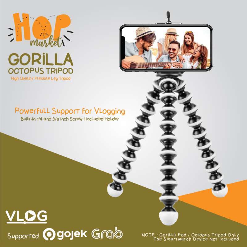 Octopus Gorilla LARGE SIZE Tripod With Holder U for Smartphone HP