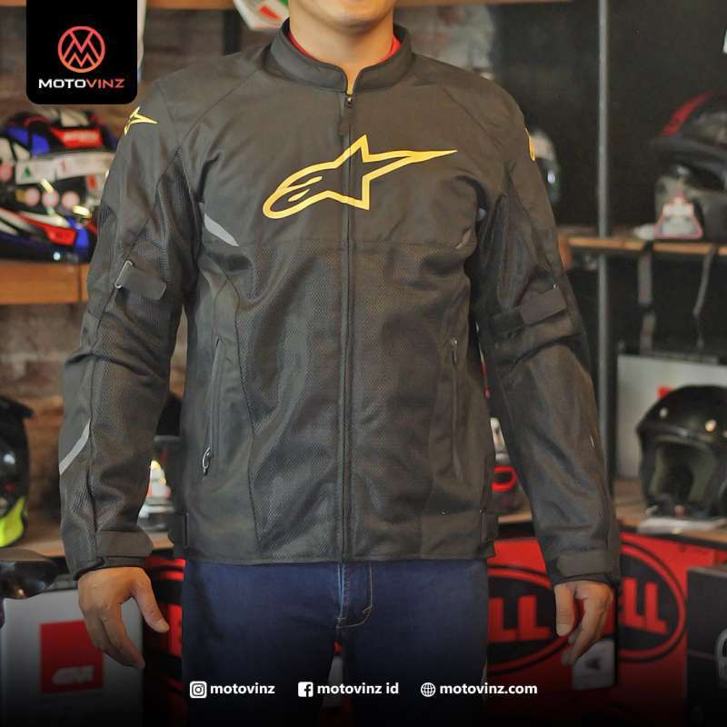 Jual JAKET TOURING ALPINESTARS AXEL AIR BLACK GOLD ORIGINAL