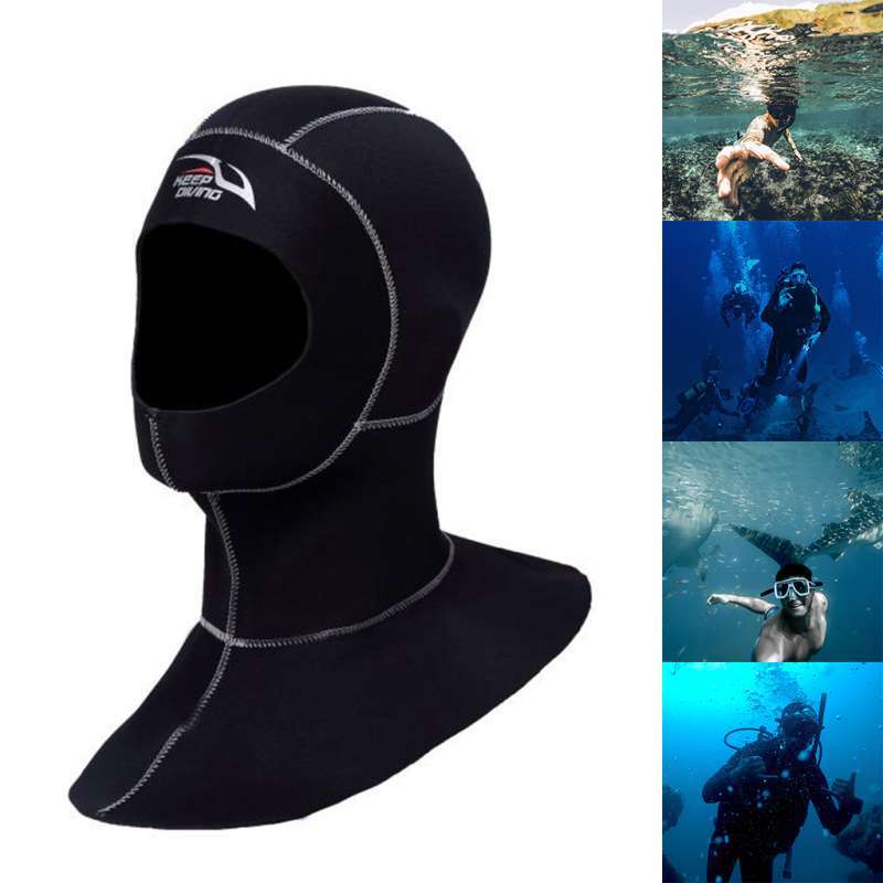 Wetsuit Hood 3mm Neoprene Durable Diving Cap Surfing Thermal Hood for Snorkeling Kayaking Water Sports