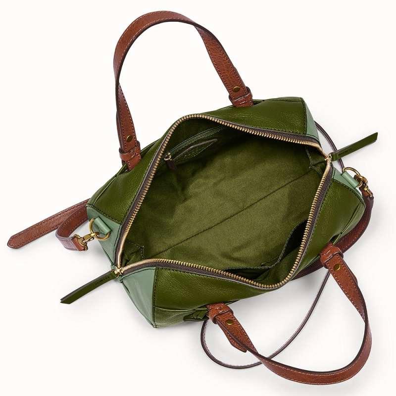Jual Fossil Rachel Satchel Green Multi Leather ZB1400335 Tas