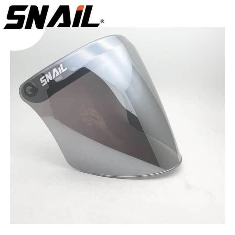 Jual Kaca Helm Retro Model Bogo Flat Datar Merk Snail Silver Di