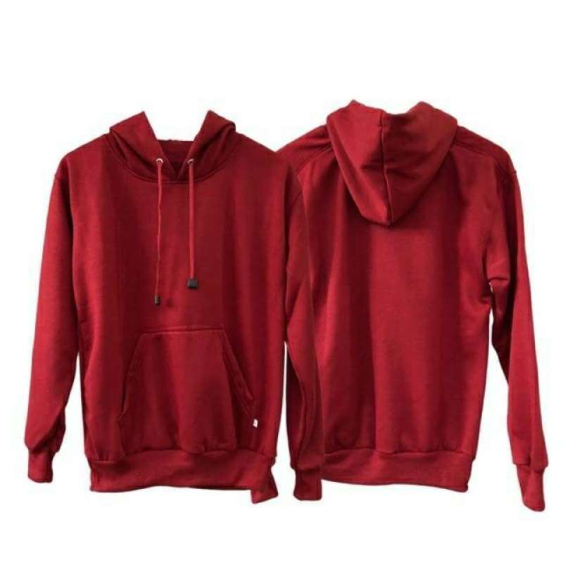 Sweater hoodie sales merah maroon