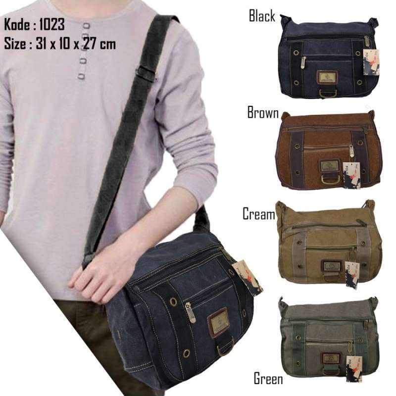 Promo Tas Selempang Kanvas Import Polo 