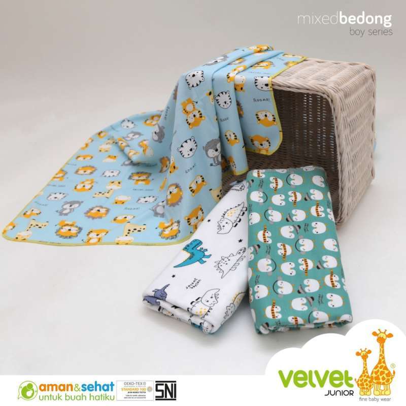 Jual Bedong Bayi Kain Bedong Velvet Junior Promo Isi 3pcs Murah Mei 2021 Blibli
