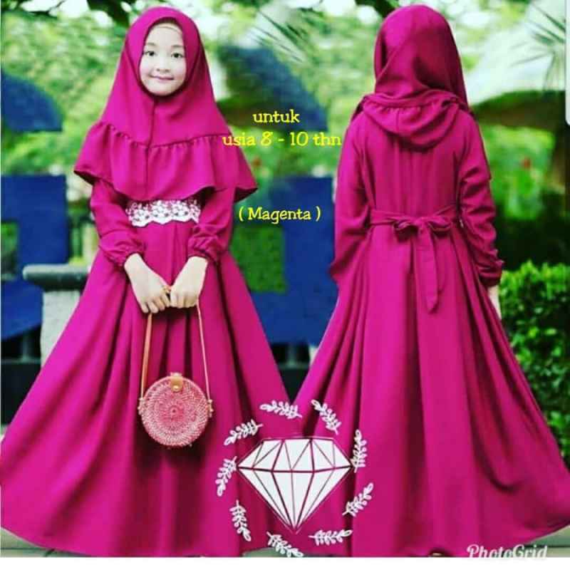 Baju Gamis Anak Perempuan Busana Muslim Anak Syari 8 10 Tahun Magenta Terbaru Juli 2021 Harga Murah Kualitas Terjamin Blibli