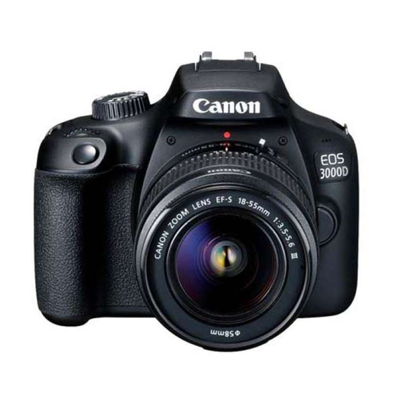 kamera canon eos 3000d with lensa ef s 18 55 iii kit d5 free memory card sandisk sdhc 32gb