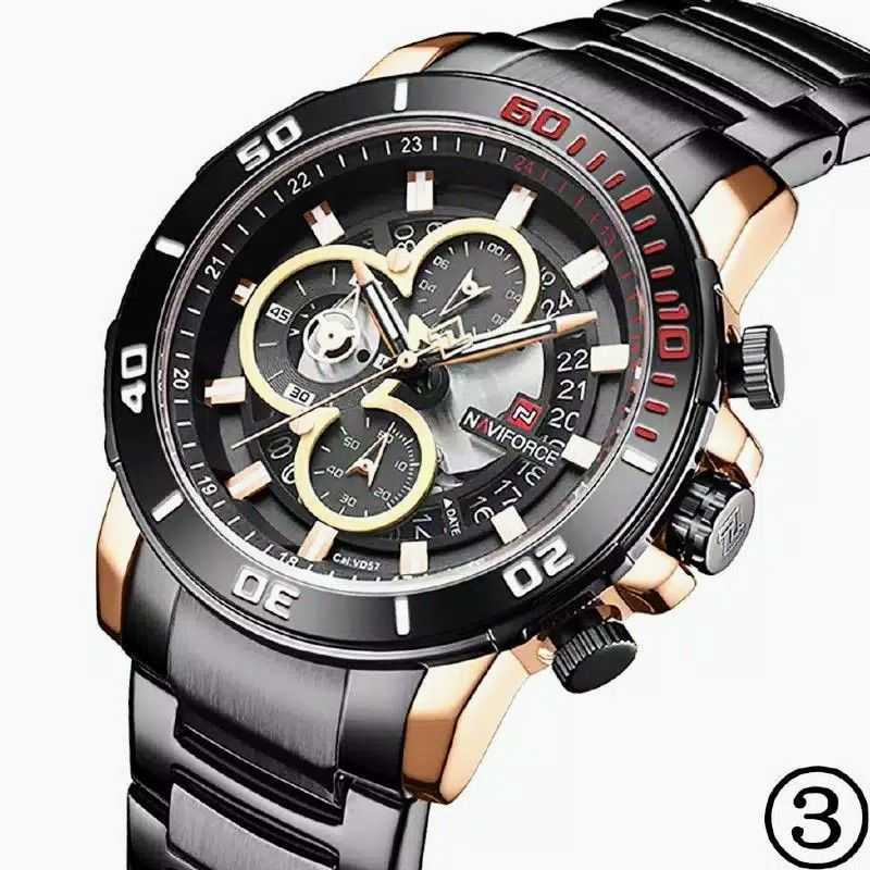 Jual Jam Tangan Rantai Pria Naviforce NF 9147 MB Original di