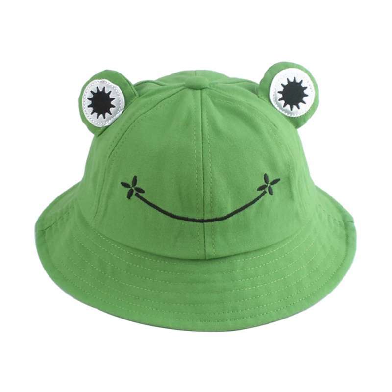 Promo Kids Girls Cotton Frog Bucket Hat 