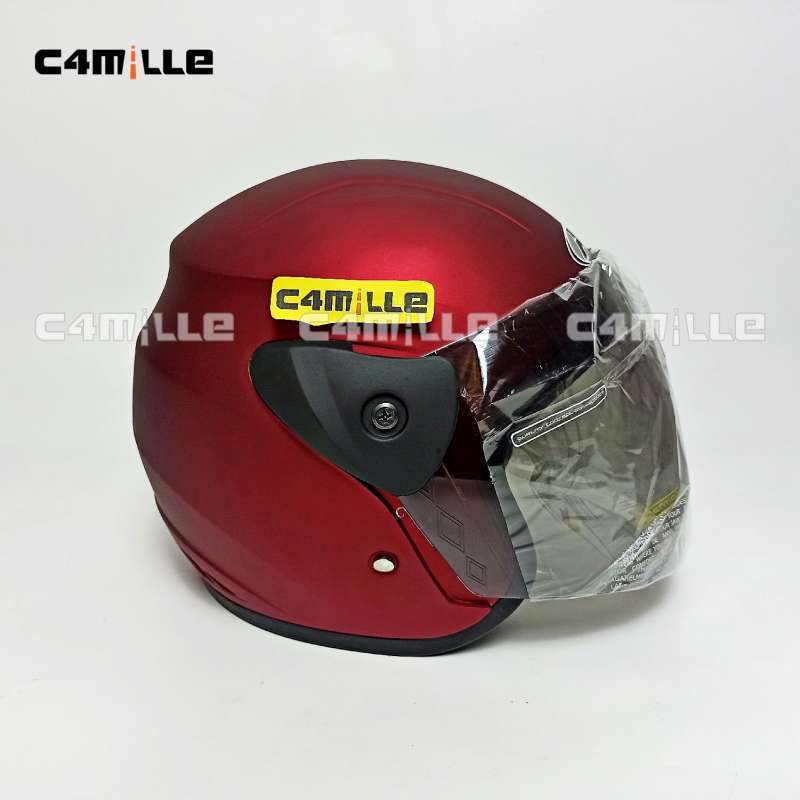 RED MAROON DOFF HALF FACE MODEL GM EVO 