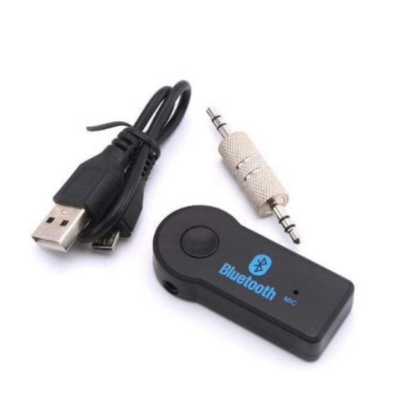 JACK BLUETOOTH AUX AUDIO MUSIC RECEIVER CAR KIT WIRELESS SPEAKER HITAM