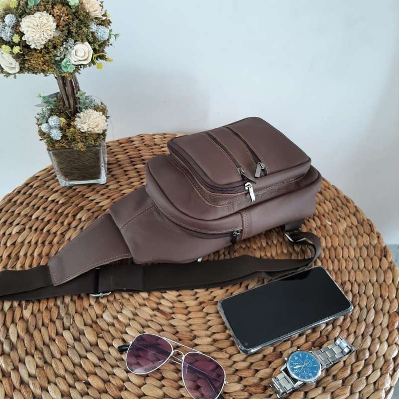 sling bag kulit asli pria garut kekinian garansi uang kembali jaminan shopee