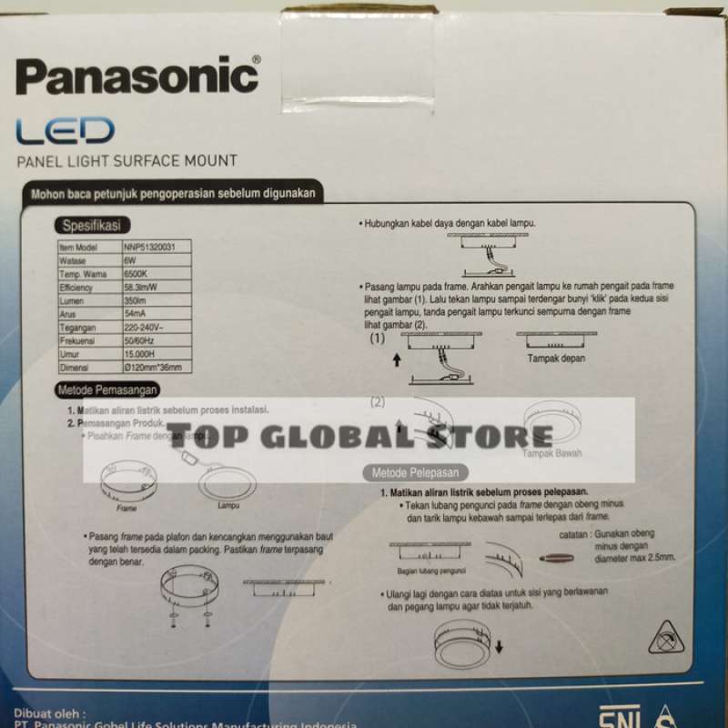 Promo FREE ONGKIR DOWNLIGHT OUTBOW 6W 6 W 6WATT PANASONIC ...