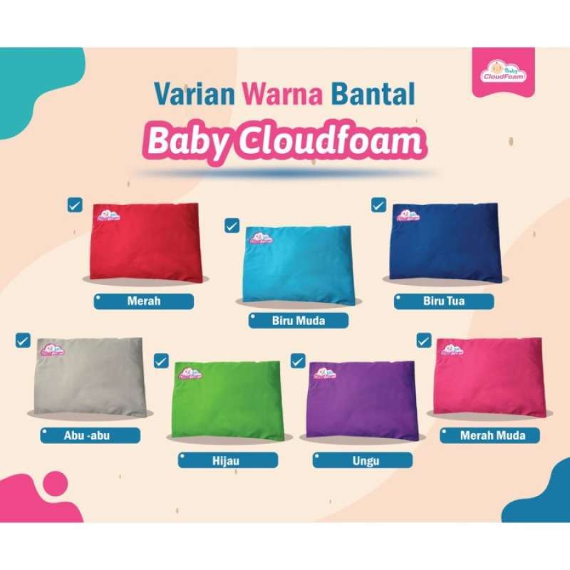 Bantal Anti Peyang Baby Cloudfoam Original Box Baru Promo Free Bonus Biru Muda ORIGINAL 100