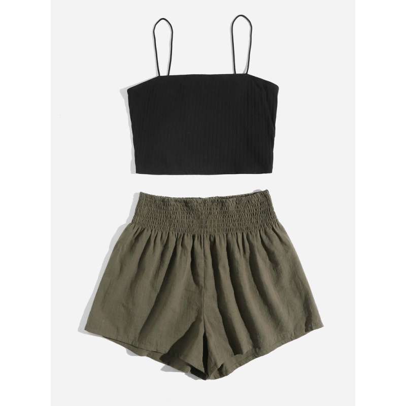 Jual SHEIN Crop Cami Top \u0026 Shirred 