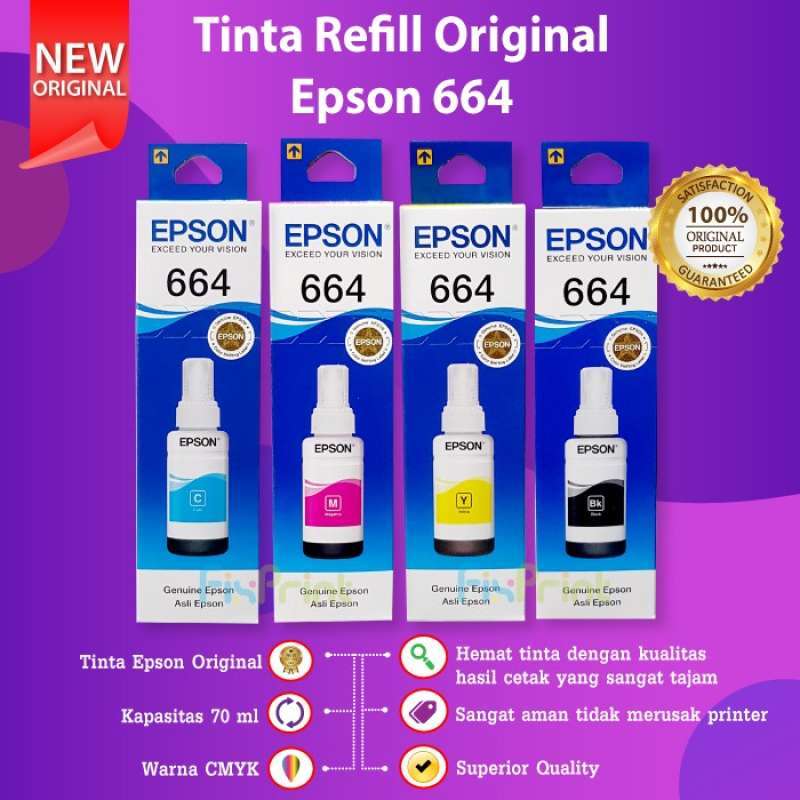 Promo Tinta Epson L100 L210 Original Dus Segel 664 CMYK L110 L120 L210 L350  - Merah - Multicolor Multicolor di Seller Toko Satu Hati - Kota Jakarta  Barat, DKI Jakarta | Blibli
