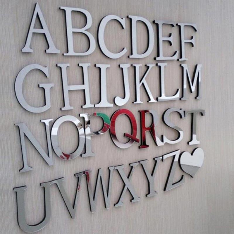 Jual Bluelans Popular Wedding English Love Letters Home Decor 3d Mirror Alphabet Z Wall Stickers Online November 2020 Blibli Com