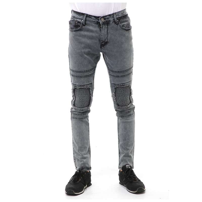 Hamlin Locko Long Pants Celana Panjang Ripped Jeans Pria Material Denim  ORIGINAL Gray Acid