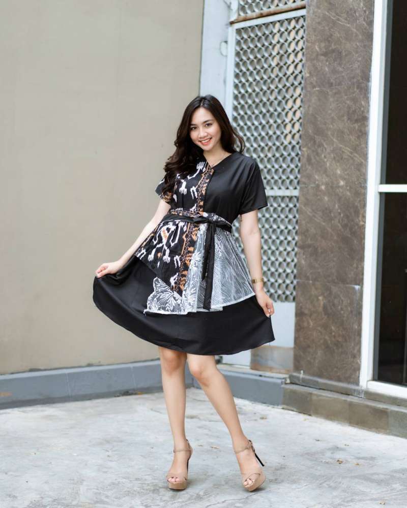 Promo KMP SONGKET DRESS GAUN PENDEK KOMBINASI BRUKAT TOYOBO Diskon