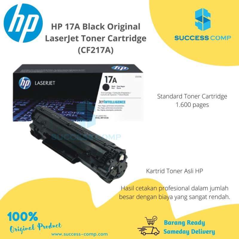 Jual HP 17A Black Original Laserjet Toner Cartridge (CF217A) di Seller  SUCCESS COMP - Kota Bekasi, Jawa Barat | Blibli