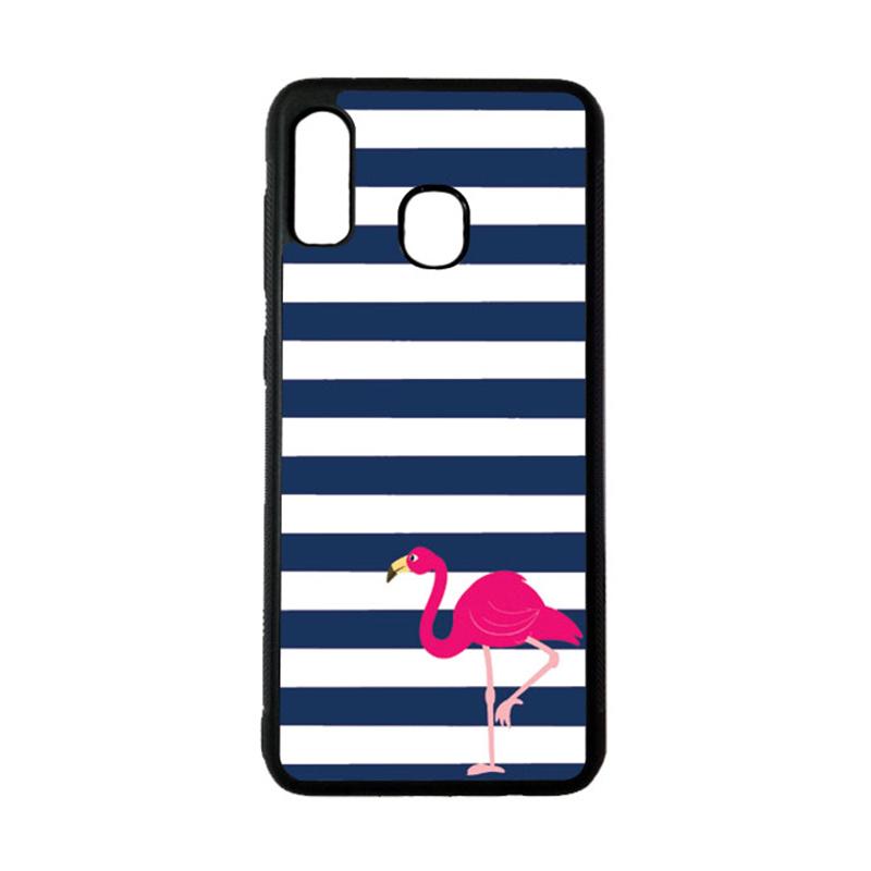 Jual Heavencase Motif Burung Flamingo Stripes Blue Softcase Casing
