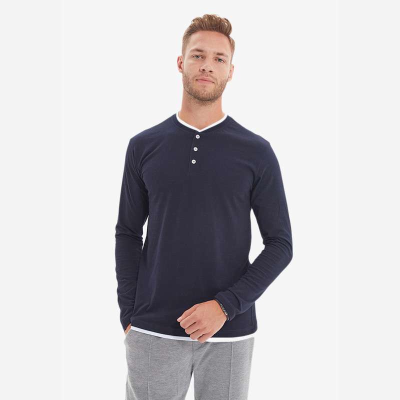 Promo Trendyol Button Collar T-Shirt 