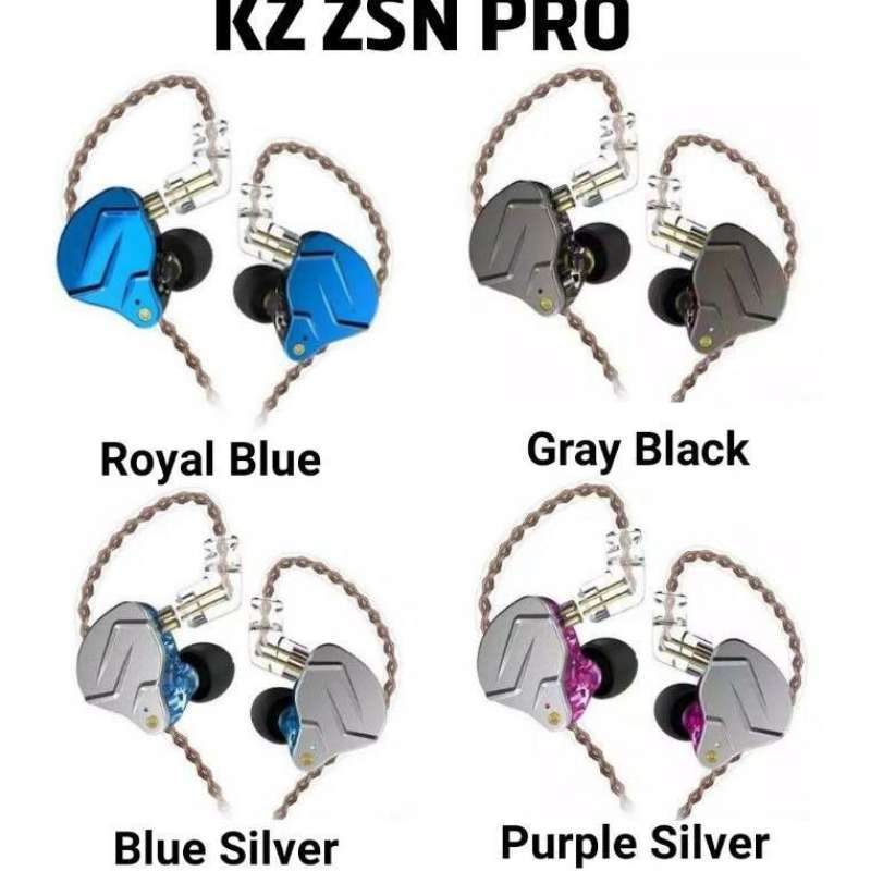 Earphone Knowledge Zenith KZ ZSN PRO Hybrid IEM 1DD 1BA Royal Blue