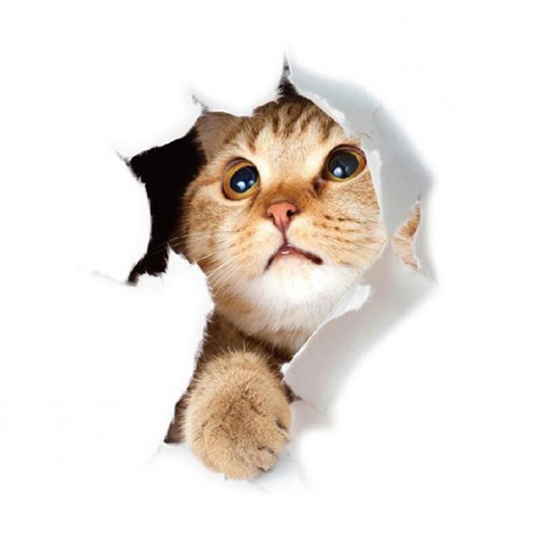 Bluelans #1 Cute Cat Printed Toilet Lid Sticker Wall Art DIY Home Cafe Shop  Decor Decal