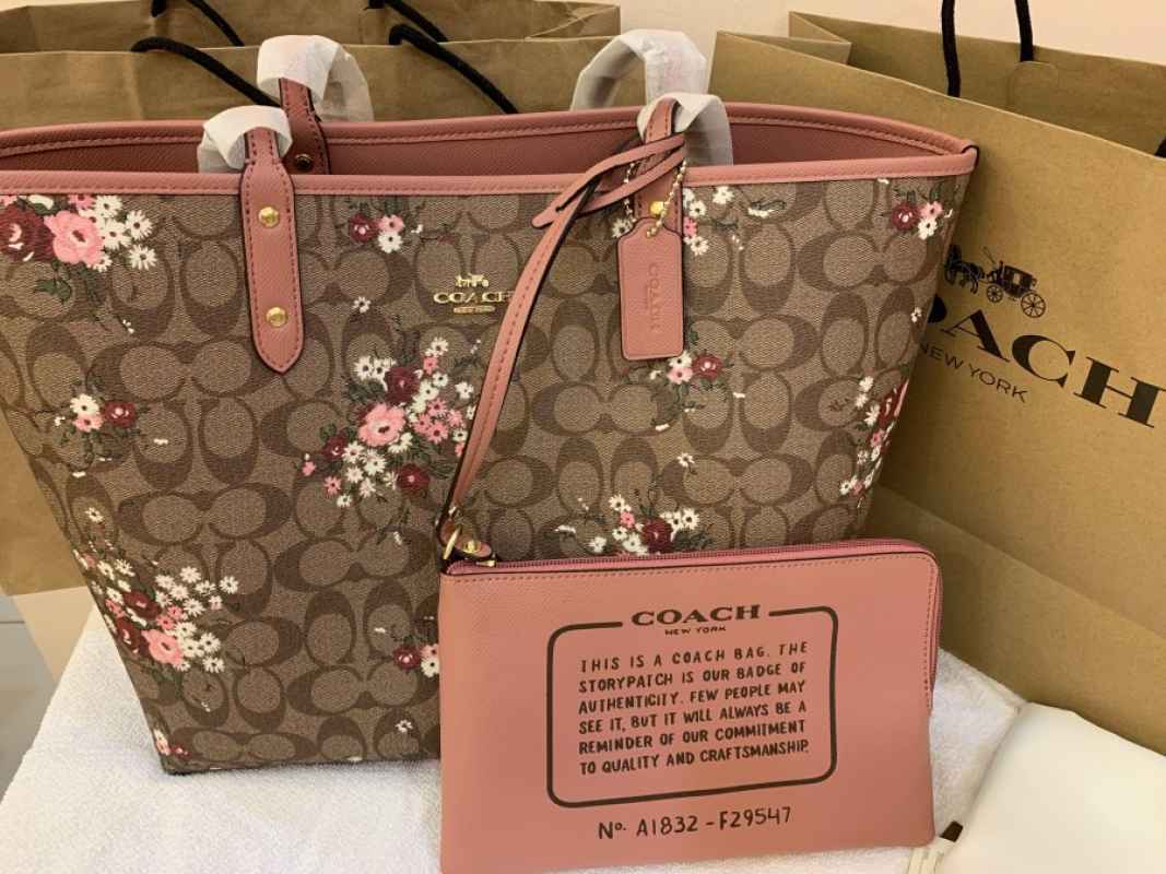 Coach reversible floral tote Clearance