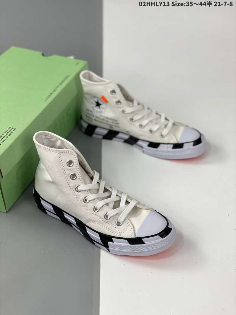 Jual Converse x off white  Converse shoes retain the manual printing  design of the inner waist, return to the people-friendly and versatile  canvas m - 40 di Seller SNK souxing shop - | Blibli