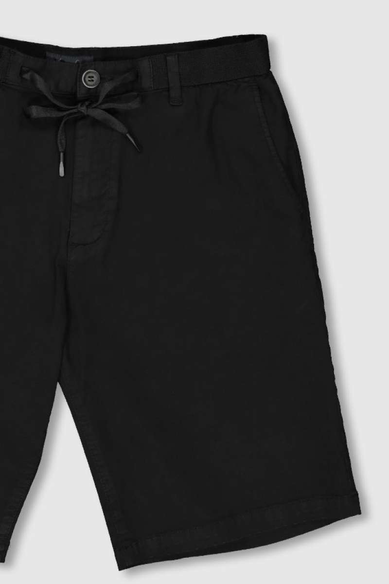 DRAWSTRING BERMUDA SHORTS (BLACK) - XXL 