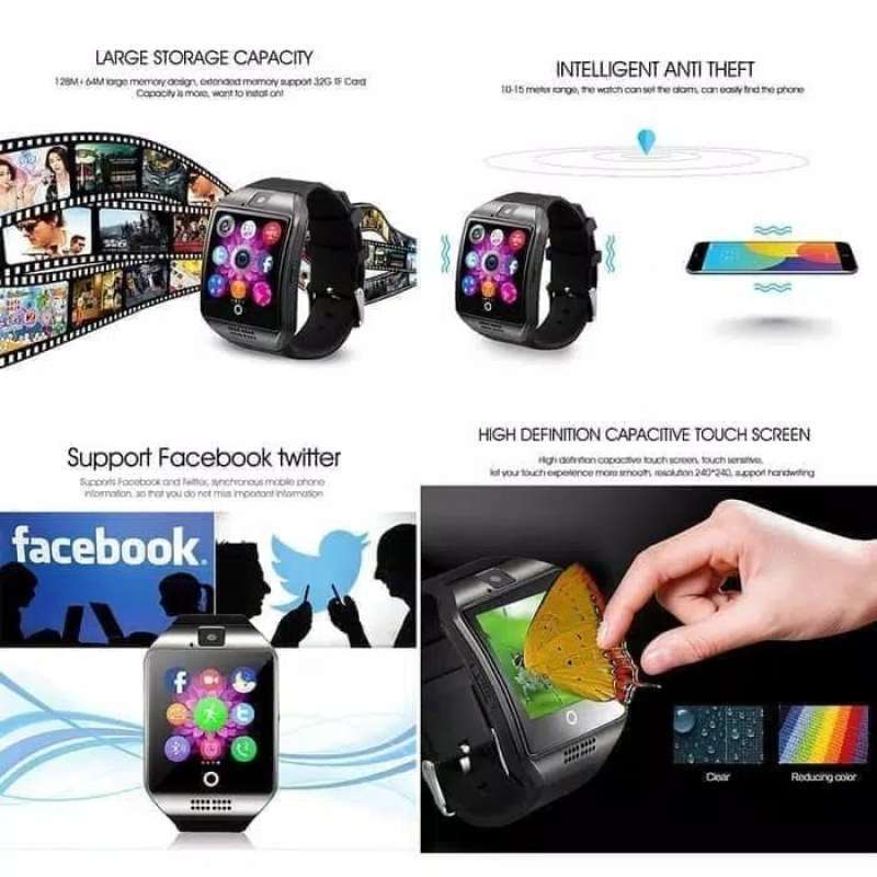 Promo SMARTWATCH Q18 - SMART WATCH Q18 CURVED SCREEN \u0026 GSM di Seller  Jakarta Kids Store - Kota Jakarta Pusat, DKI Jakarta | Blibli