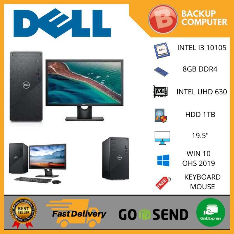 DELL INSPIRON DESKTOP 3891 I3-10105 8GB 1TB HDD W10 HOME MONITOR