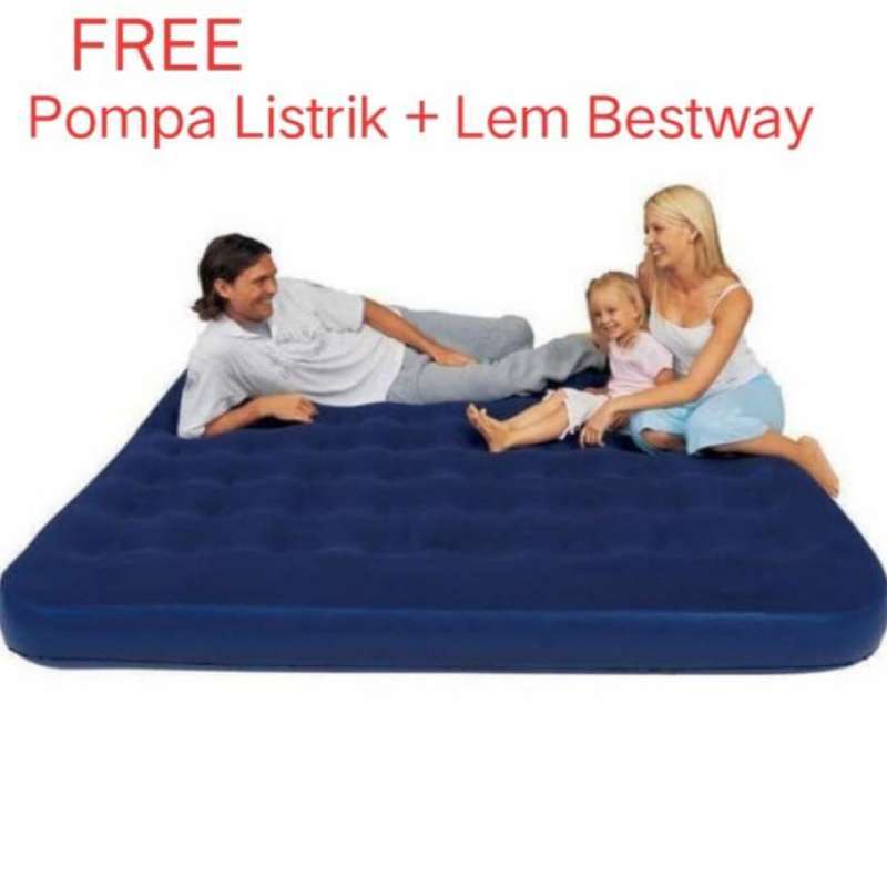 Promo Kasur Angin Bestway 67003 Queen Free Pompa Listrik+lem
