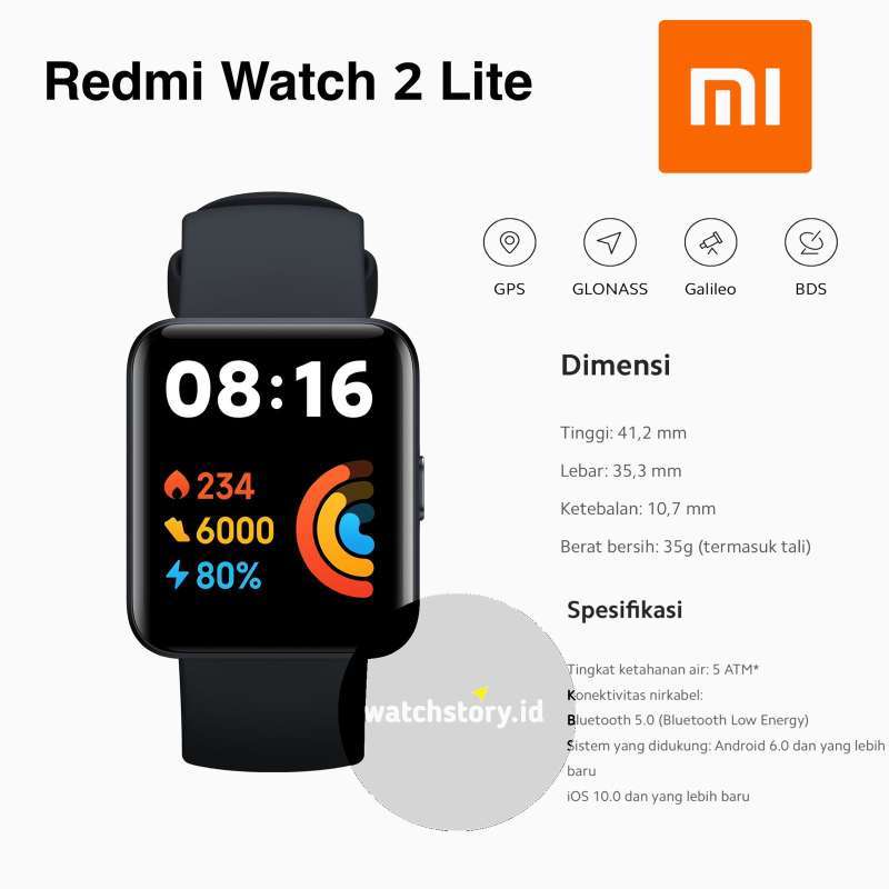 Jual Smartwatch Redmi Watch 2 Lite Garansi Resmi 1 Tahun di
