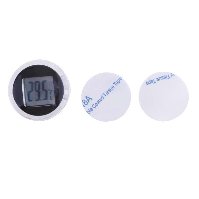 Baosity Motorcycle Electronic Temperature Meter Gauge Mini Digital Thermometer+Clock 