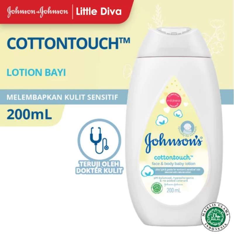200 ml JOHNSON'S COTTON TOUCH FACE BODY BABY LOTION Johnson Johnsons  Wajah Kulit Sensitif Bayi