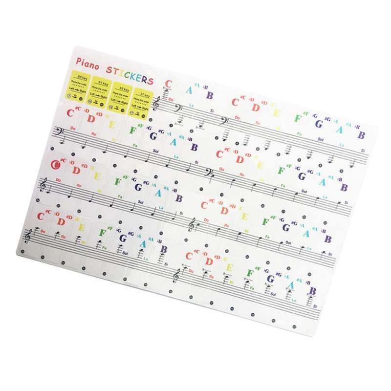 Promo Clear Electronic Keyboard Piano Key Sticker for 37/54 ...