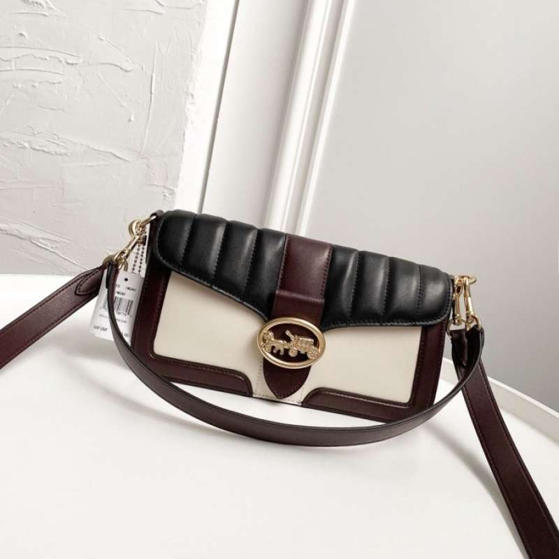 Georgie shoulder bag sales with colorblock linear quilting