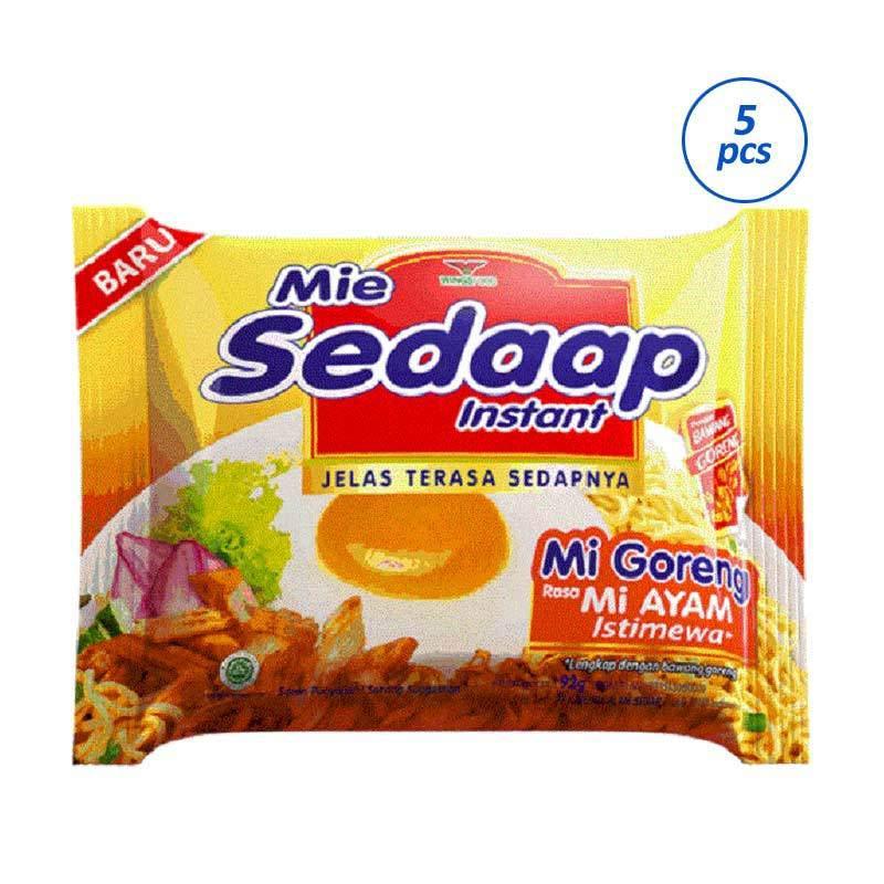 Jual Whs Sedaap Mie Goreng Rasa Mie Ayam Istimewa Mie Instan 20192 5 Pcs X 92 G Online September 2020 Blibli Com