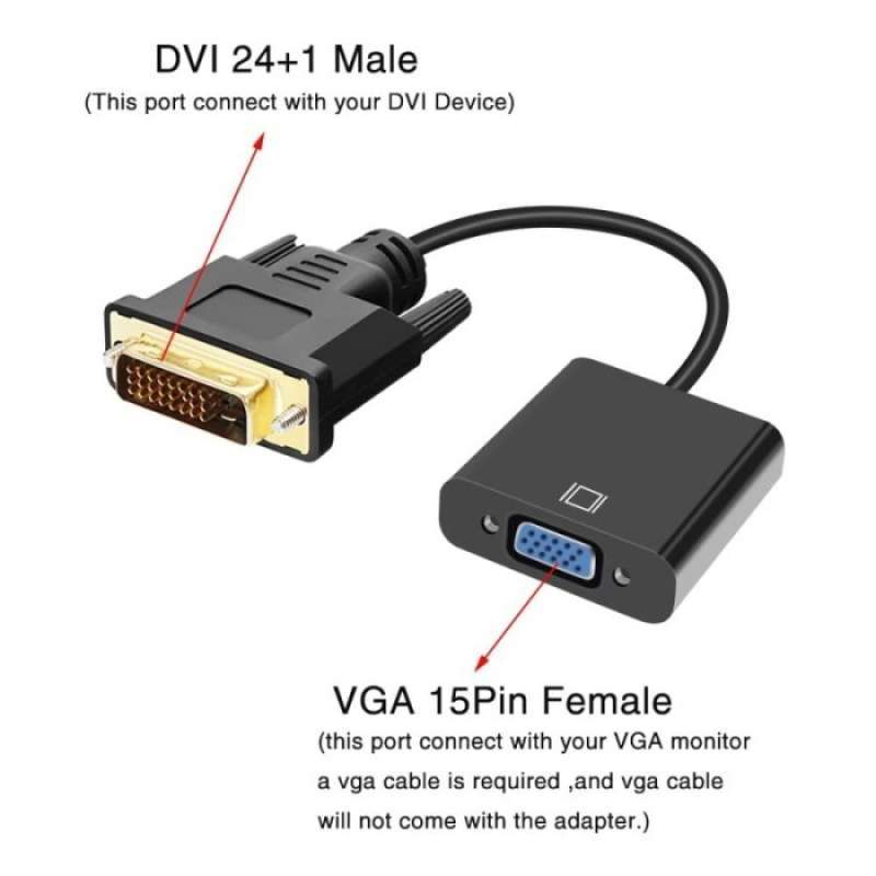 konverter dvi 24+1 to vga aktif dvi-d to vga active converter cable