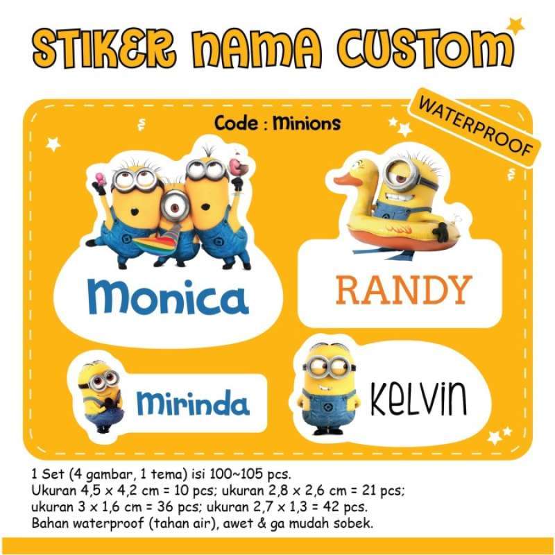 Promo Gratis Ongkir Stiker Nama Anak Custom / Label Nama Anak ...