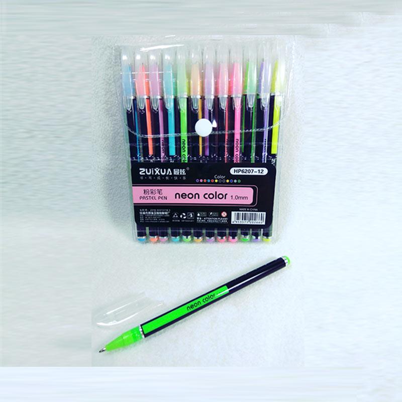 Jual Zuixua Ht6207 12 Bolpen Gel Neon Color Pastel Pen 12 Pcs Online Desember 2020 Blibli