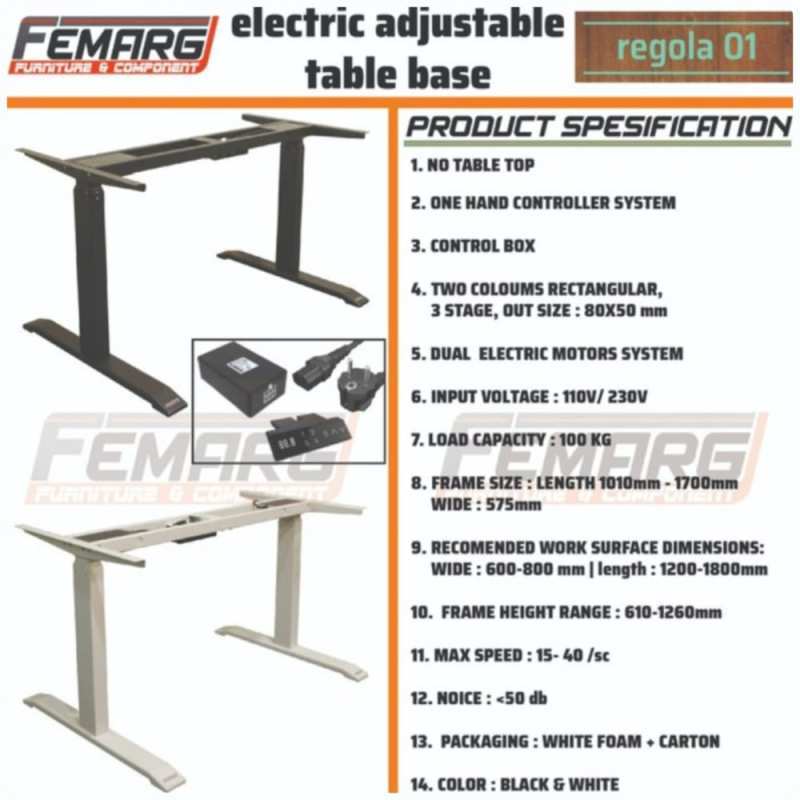 Jual Femarg Electric Lift Height Adjustable Desks Kaki Meja