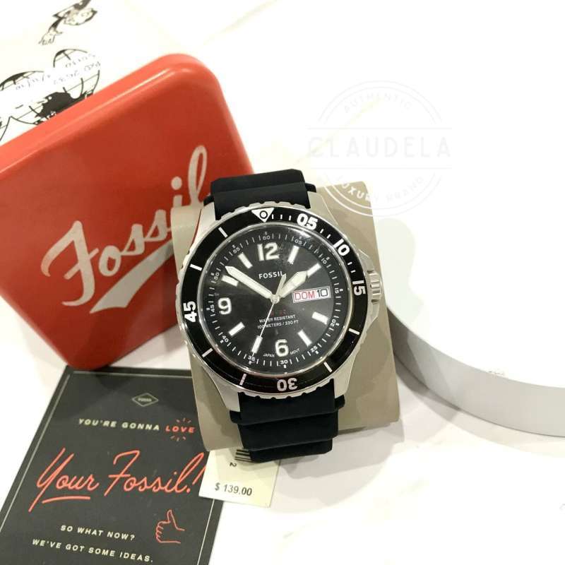 Jual FLASH SALE FOSSIL FB 02 Three Hand Date Black Silicone Men s