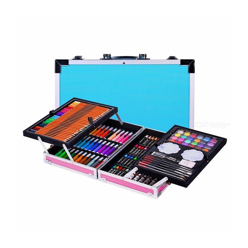 Large Art Set 80 pc Childrens Drawing Painting Colour Pencils Wallet Pack Gift