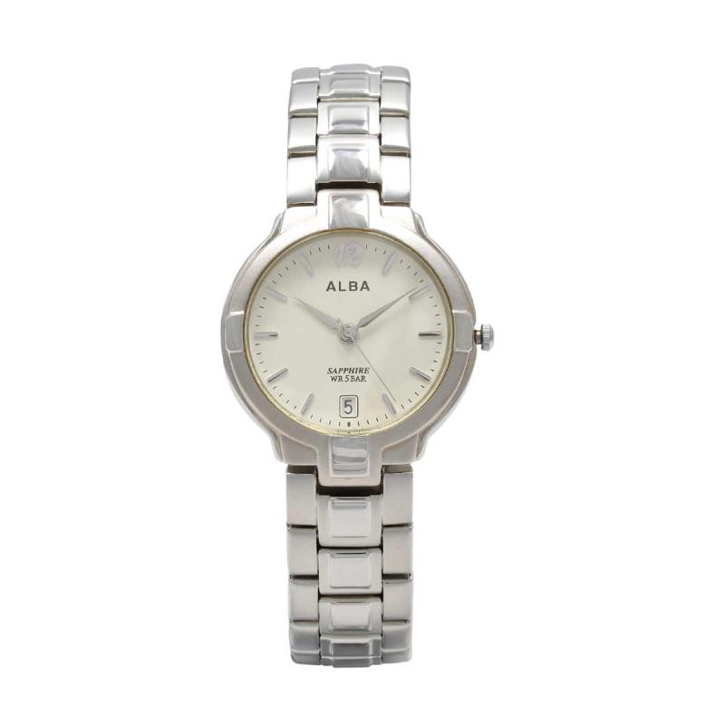 Jual Alba Stainless Steel Jam Tangan Pria Silver Ivory AXDG39