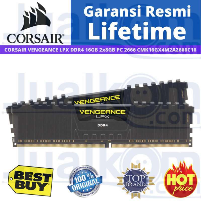 CORSAIR VENGEANCE LPX DDR4 16GB 2x8GB PC 2666 CMK16GX4M2A2666C16 Resmi