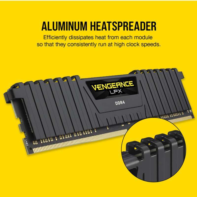 Corsair Vengeance LPX 16GB (2x8GB) DDR4 Black (CMK16GX4M2Z4000C16)